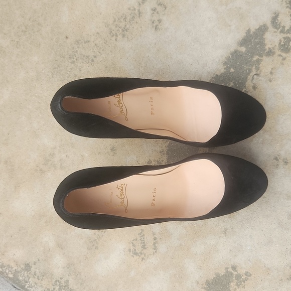 Christian Louboutin Bibi 140mm Platform High Heels with Platform in Black Suede - Picture 9 of 14